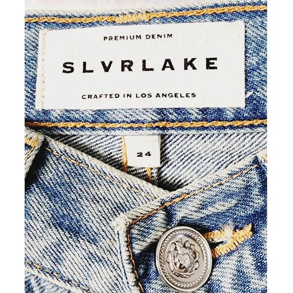 SLVRLAKE Savior Cargo High-Rise Straight Jeans Salt Flats Blue 24 NWOT - Picture 5 of 12